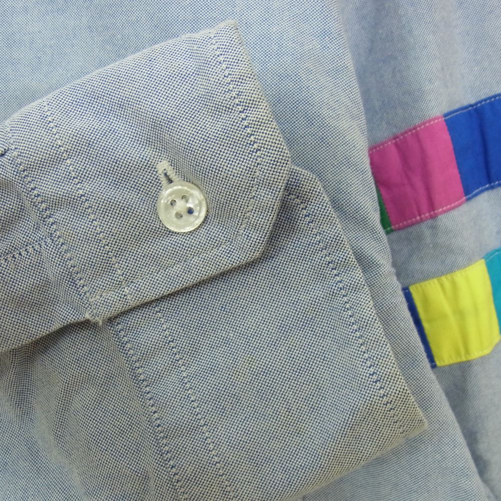 uniform experiment ユニフォームエクスペリメント UE-134069 COLOR CHART LINE SLEEVE B.D SHIRT カラー チャート ライン 長袖 シャツ ライトブルー系 4【中古】