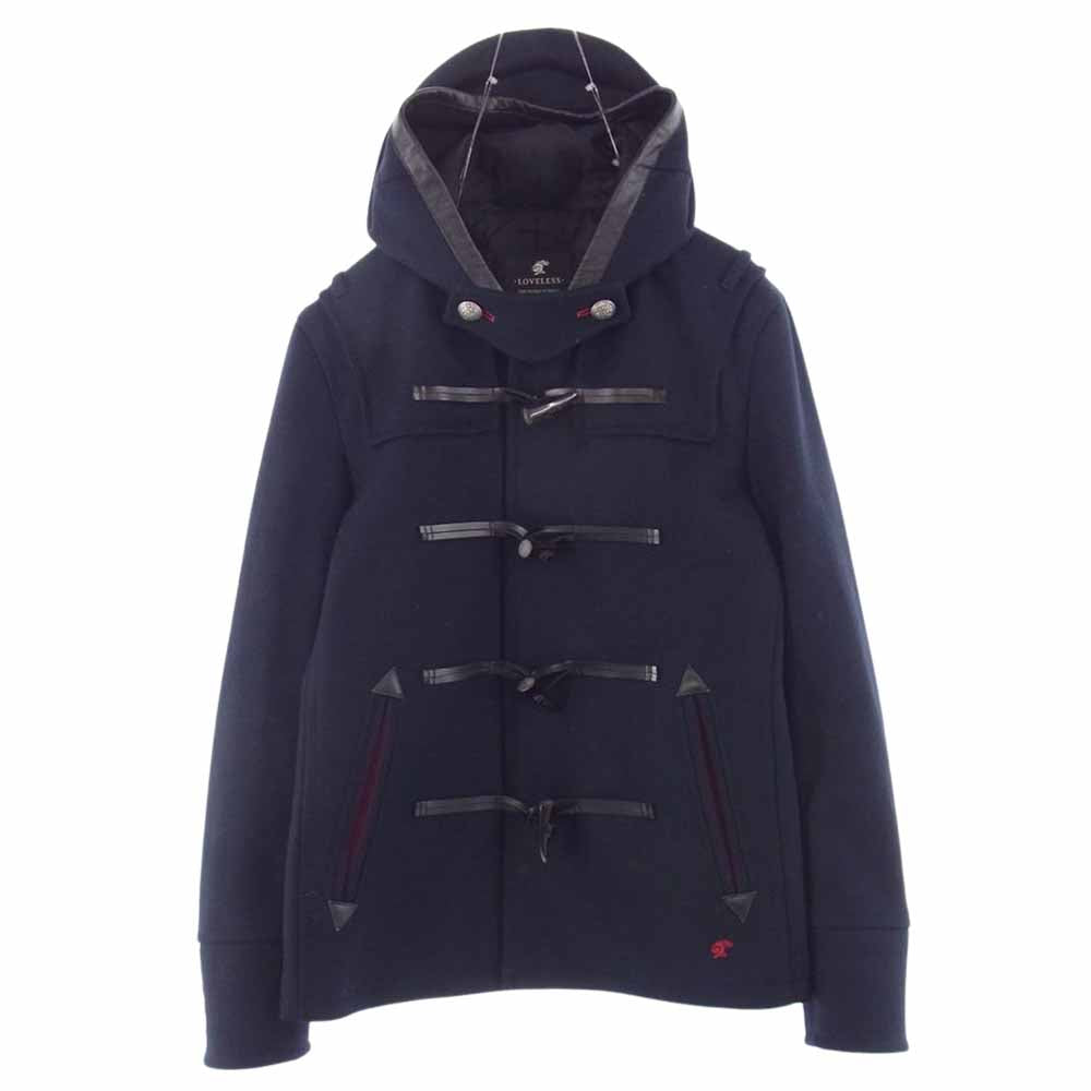 LOVELESS ラブレス 61F88-611-29 シャドー ロゴ ナイト 裏地総柄 ダッフル コート ネイビー系 L【中古】