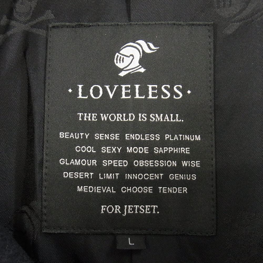 LOVELESS ラブレス 61F88-611-29 シャドー ロゴ ナイト 裏地総柄 ダッフル コート ネイビー系 L【中古】