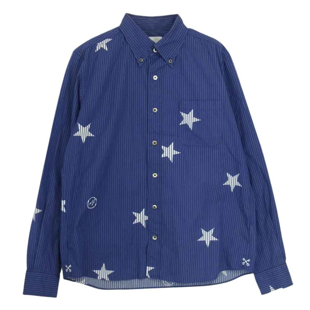 uniform experiment ユニフォームエクスペリメント UE-134059 BIG STAR B.D SHIRT ビック スター 長袖 シャツ ネイビー系 3【中古】