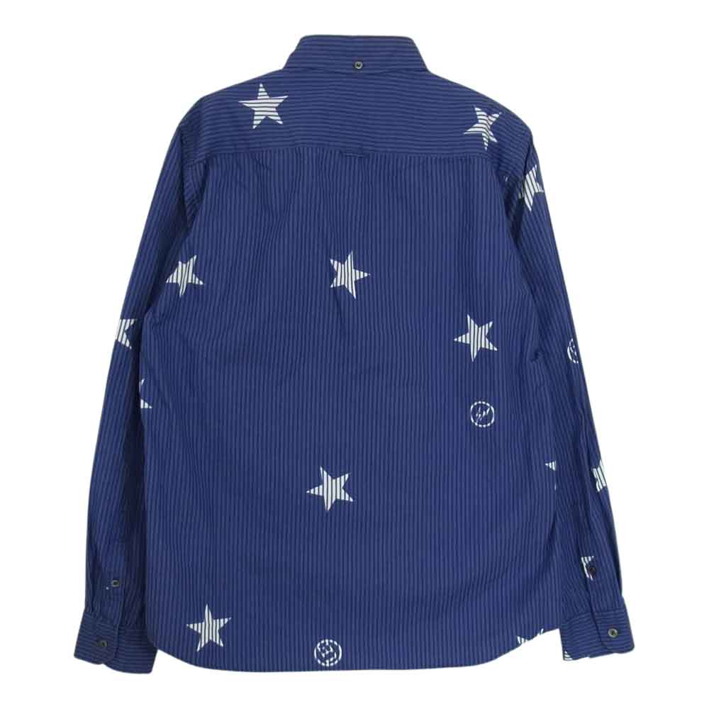 uniform experiment ユニフォームエクスペリメント UE-134059 BIG STAR B.D SHIRT ビック スター 長袖 シャツ ネイビー系 3【中古】