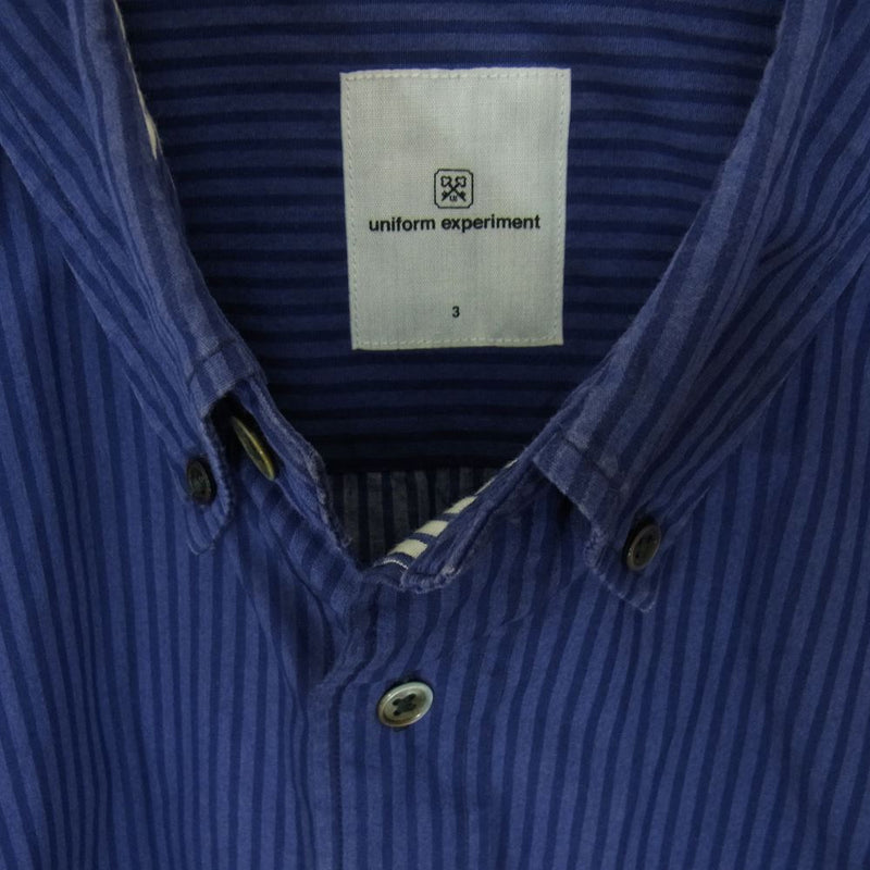 uniform experiment ユニフォームエクスペリメント UE-134059 BIG STAR B.D SHIRT ビック スター 長袖 シャツ ネイビー系 3【中古】