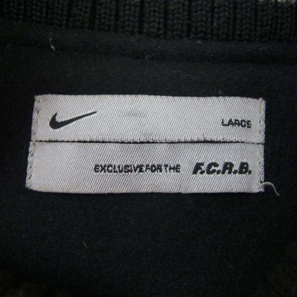 F.C.R.B. エフシーアールビー L188844 × NIKE ナイキ STADIUM JACKET ウール 切り替え 袖レザー スタジアム ジャケット スタジャン ブラック ブラック系 L【中古】
