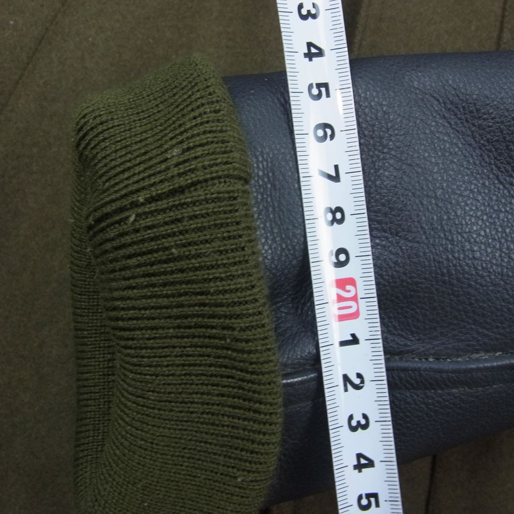 F.C.R.B. エフシーアールビー 107506 × NIKE ナイキ STADIUM JACKET ウール 切り替え 袖レザー スタジアム ジャケット スタジャン グリーン カーキ系 L【中古】