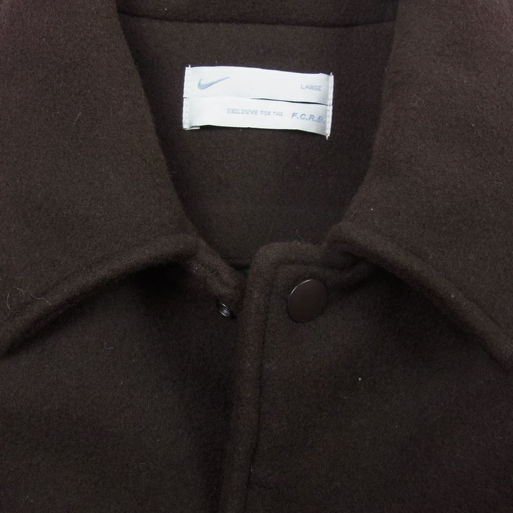 F.C.R.B. エフシーアールビー L116783 × NIKE ナイキ STADIUM JACKET ウール 切り替え 袖レザー スタジアム ジャケット スタジャン オレンジ ブラウン系 L【中古】
