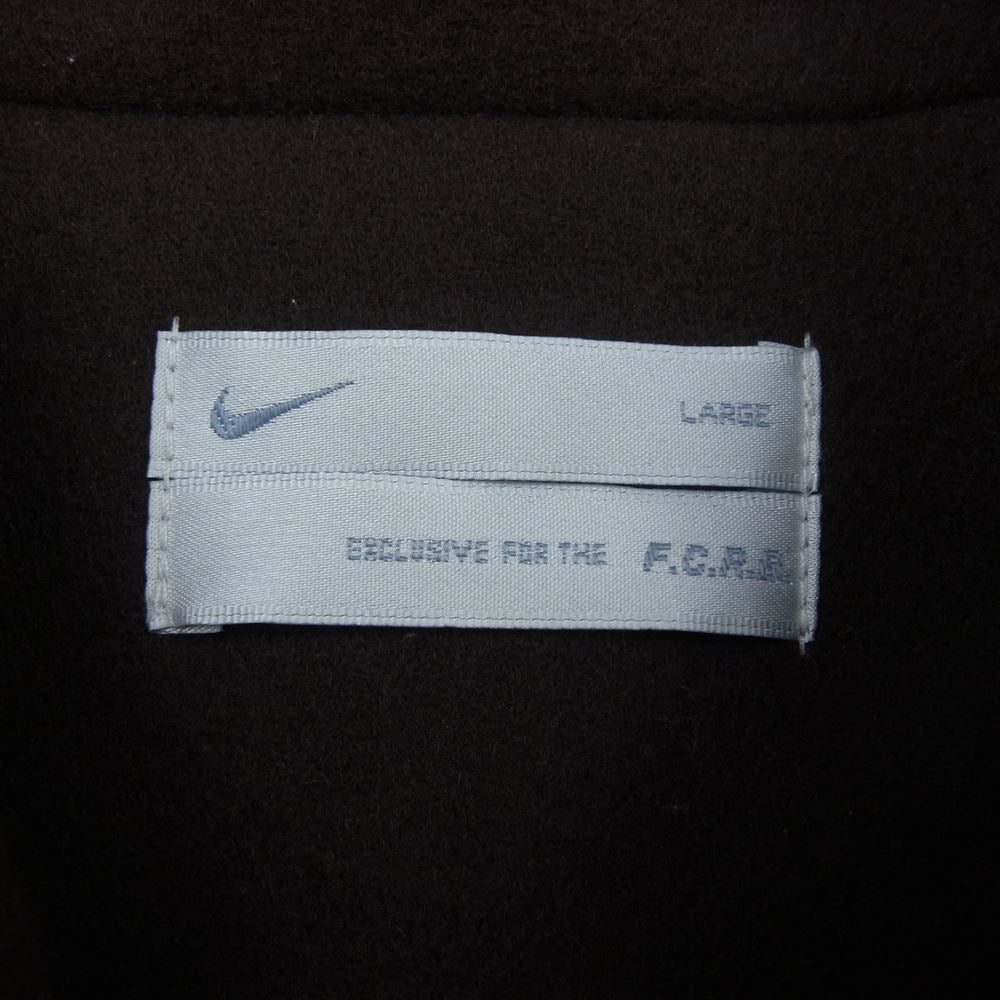 F.C.R.B. エフシーアールビー L116783 × NIKE ナイキ STADIUM JACKET ウール 切り替え 袖レザー スタジアム ジャケット スタジャン オレンジ ブラウン系 L【中古】