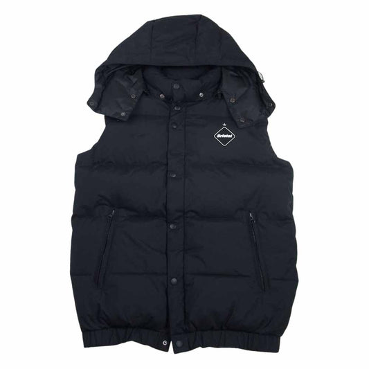F.C.R.B. エフシーアールビー 534629-010 × mastermind JAPAN  マスターマインドジャパン × NIKE ナイキ DOWN VEST ロゴ フーディ ダウン ベスト ブラック系 L【中古】