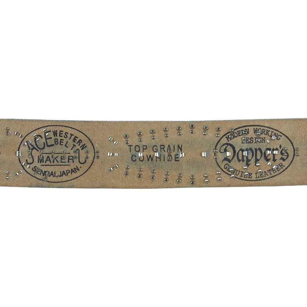 ダッパーズ ACE WESTERN BELTS Studs Belt 34 COWHIDE スタッズ ベルト ホワイト系【中古】