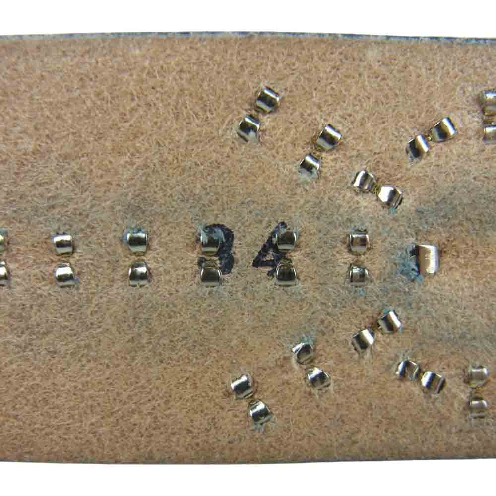 ダッパーズ ACE WESTERN BELTS Studs Belt 34 COWHIDE スタッズ ベルト ホワイト系【中古】