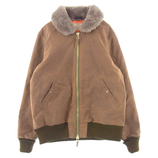 ディーエン USA製 Flyer's Club Jacket フライヤーズ クラブ ジャケット ワックスド キャンバス フライト ジャケット  ブラウン系 M【中古】