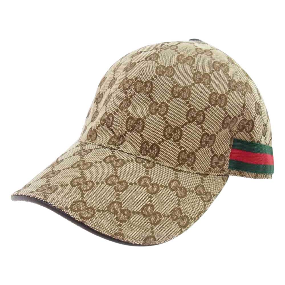 GUCCI グッチ 200035 KQWBG 国内正規品 ケリング GGキャンバス ベースボール キャップ ライトブラウン系 58【中古】