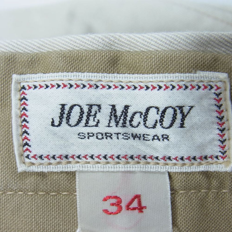 The REAL McCOY'S ザリアルマッコイズ JOE McCOY ベルトレス 1タック パンツ ベージュ系 34【中古】