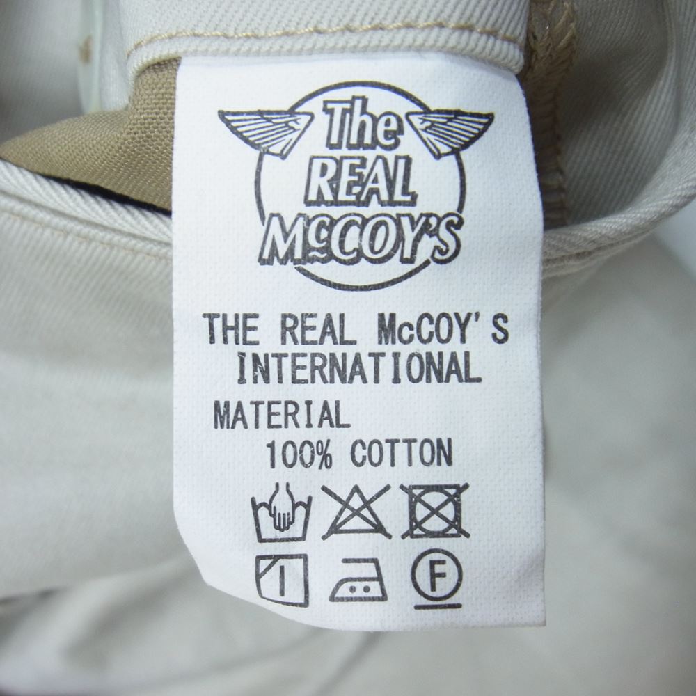 The REAL McCOY'S ザリアルマッコイズ JOE McCOY ベルトレス 1タック パンツ ベージュ系 34【中古】