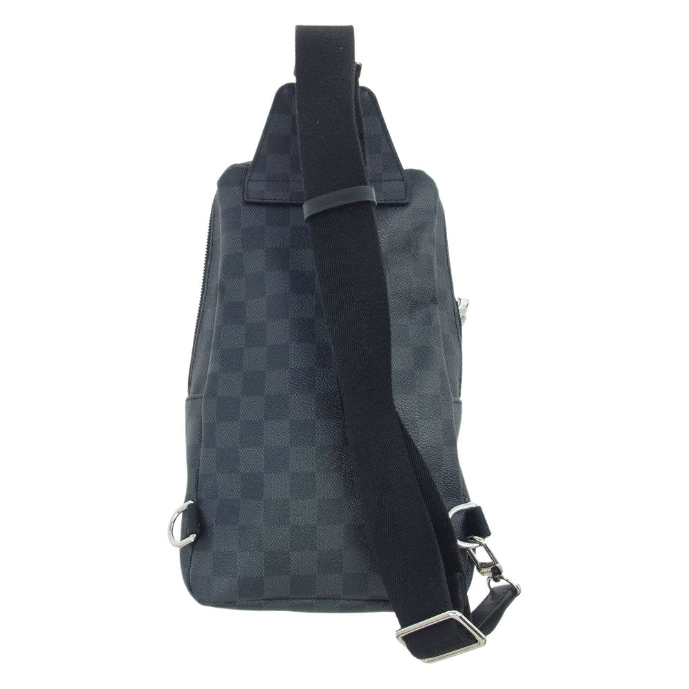 LOUIS VUITTON ルイ・ヴィトン N41056 ダミエ アヴェニュー トラベル ステッカー スリング ショルダー バッグ ブラック系 グレー系【中古】