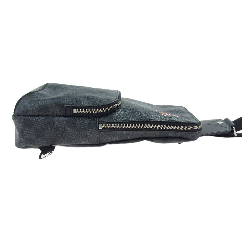 LOUIS VUITTON ルイ・ヴィトン N41056 ダミエ アヴェニュー トラベル ステッカー スリング ショルダー バッグ ブラック系 グレー系【中古】