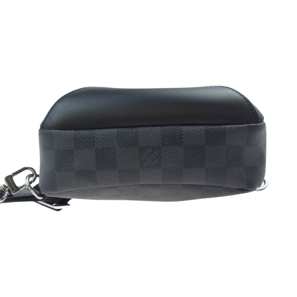 LOUIS VUITTON ルイ・ヴィトン N41056 ダミエ アヴェニュー トラベル ステッカー スリング ショルダー バッグ ブラック系 グレー系【中古】