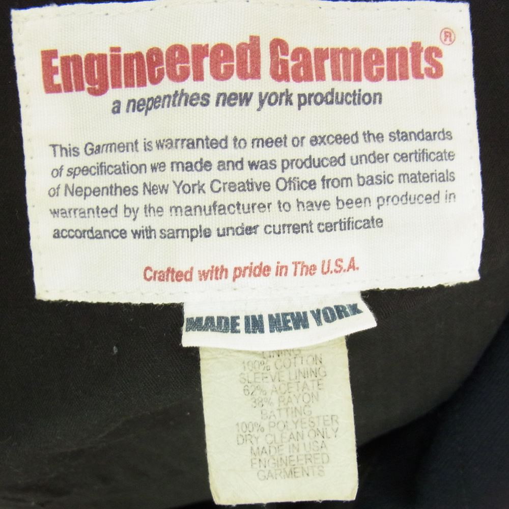 Engineered Garments エンジニアードガーメンツ 中綿キルティング ウール 比翼 コート ネイビー系 S【中古】