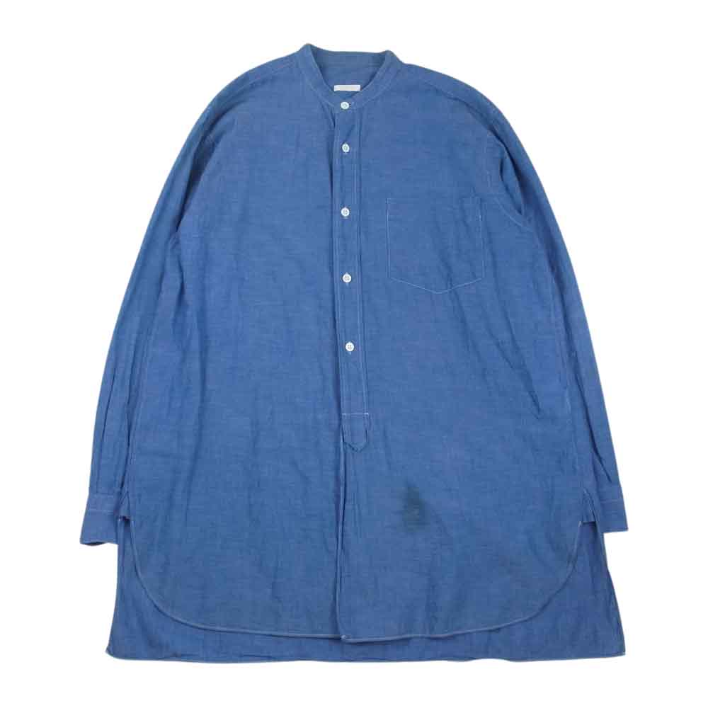 COMOLI コモリ 15AW 15F-02004 ベタシャン バンドカラー 長袖 シャツ インディゴブルー系【中古】