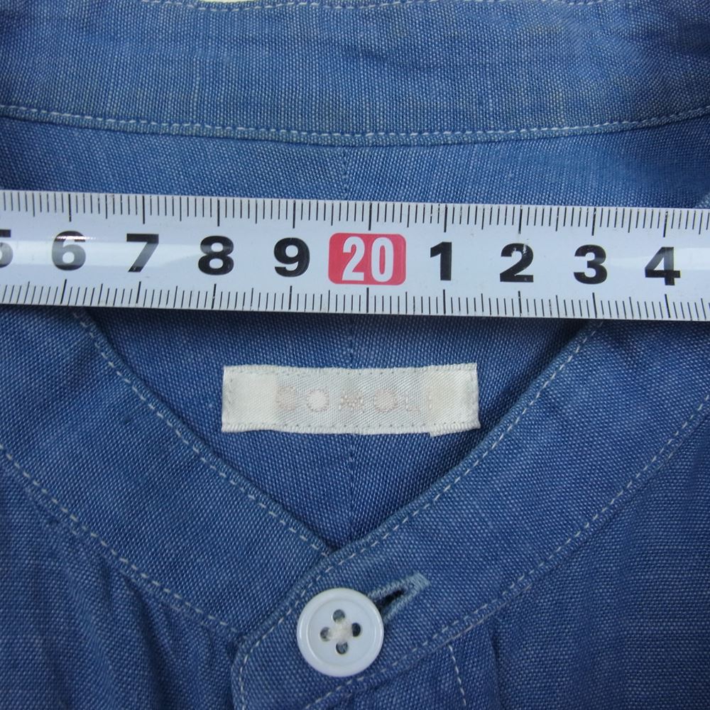 COMOLI コモリ 15AW 15F-02004 ベタシャン バンドカラー 長袖 シャツ インディゴブルー系【中古】