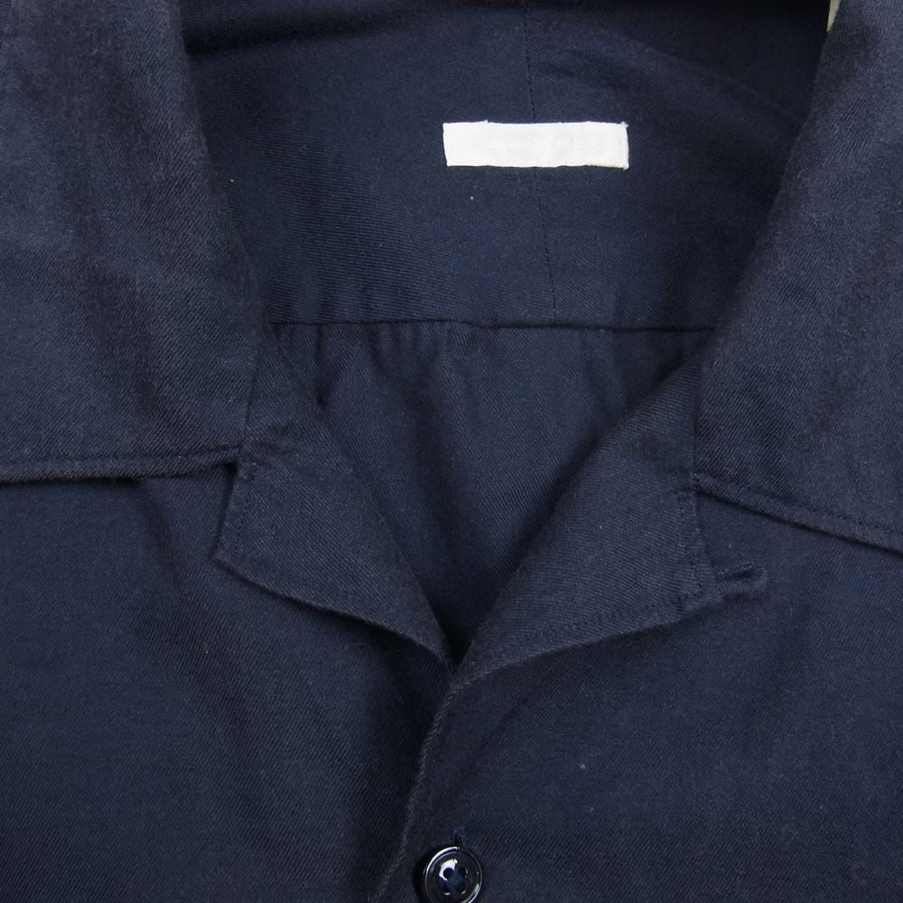 COMOLI コモリ 16AW J03-02003 コットンネル オープンカラー 長袖 シャツ ネイビー系【中古】