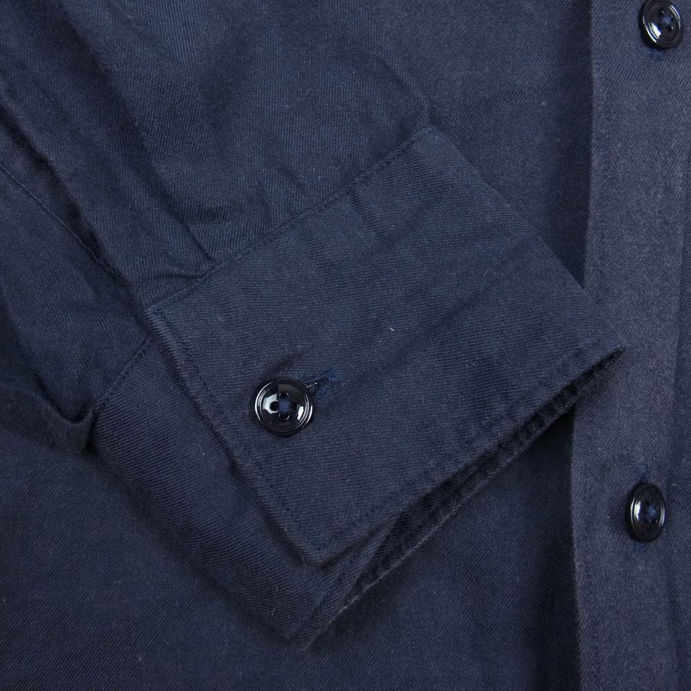 COMOLI コモリ 16AW J03-02003 コットンネル オープンカラー 長袖 シャツ ネイビー系【中古】