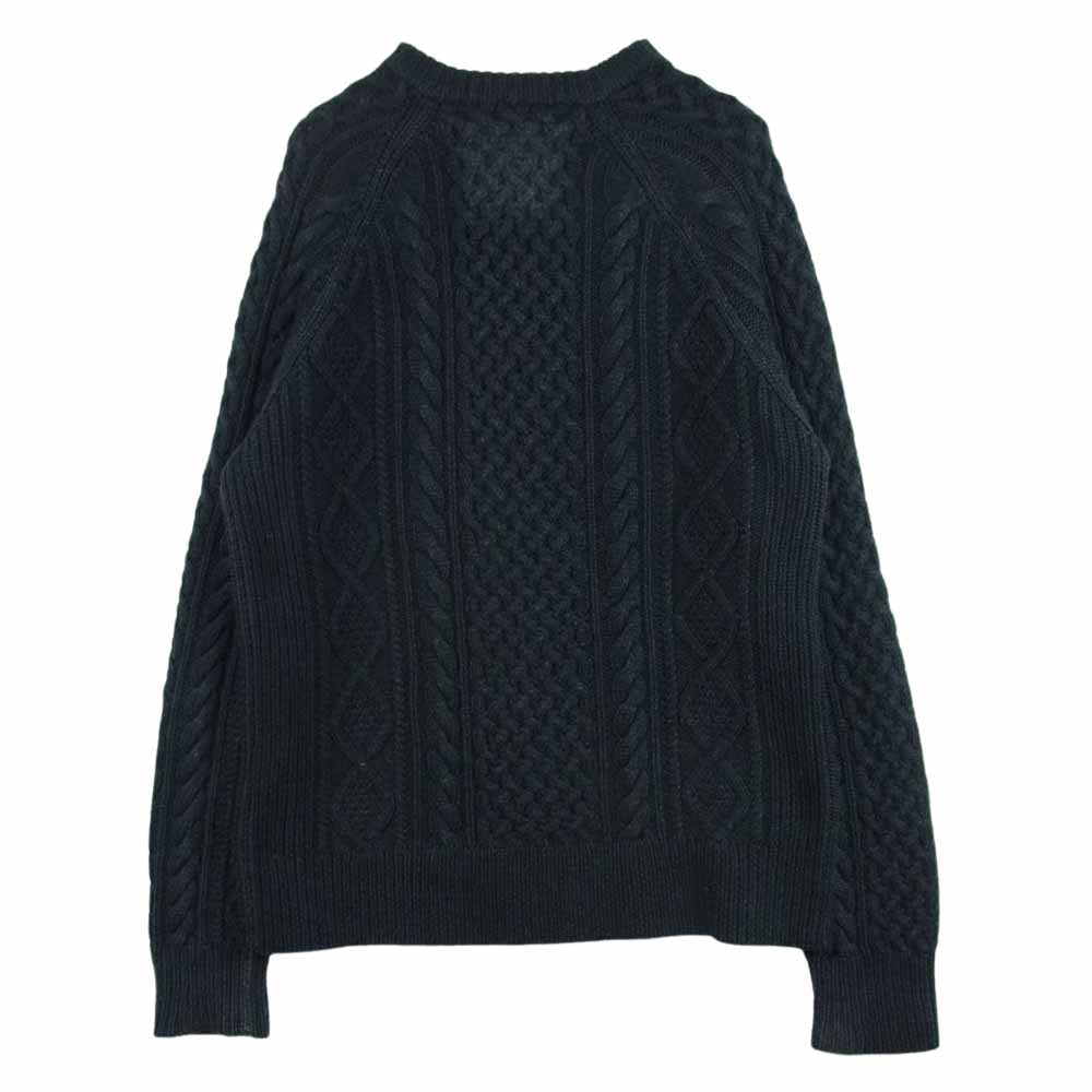 サイドスロープ SSL20-082 HAND KNIT フィッシャーマン クルーネック リブ ハンドニット ケーブル ニット ダークグレー系 2【中古】