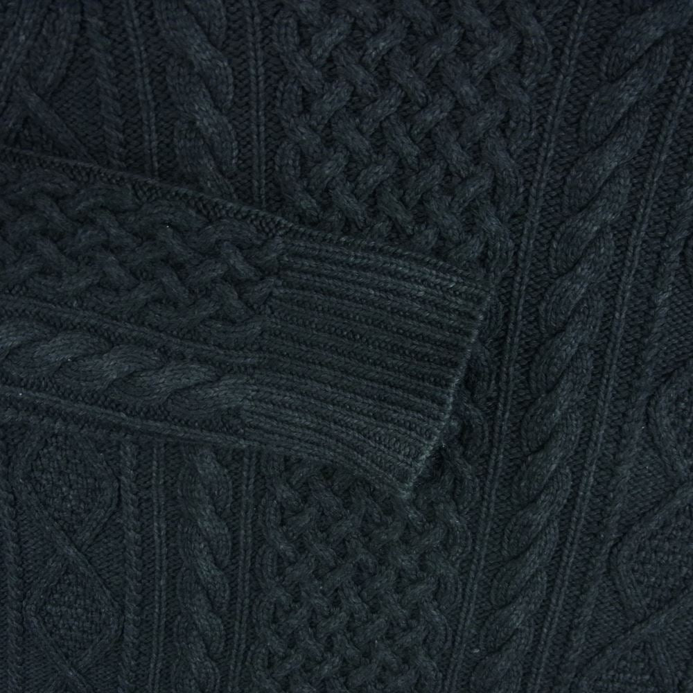 サイドスロープ SSL20-082 HAND KNIT フィッシャーマン クルーネック リブ ハンドニット ケーブル ニット ダークグレー系 2【中古】