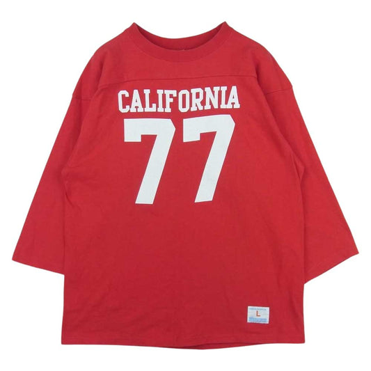 STANDARD CALIFORNIA スタンダードカリフォルニア Champion チャンピオン 77 フットボール 七分袖 Tシャツ レッド系 L【中古】