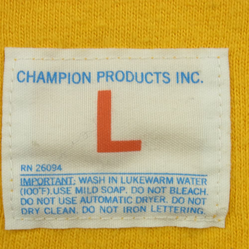 STANDARD CALIFORNIA スタンダードカリフォルニア Champion チャンピオン TSFCA138 JOSHUATREE 94 フットボール 七分袖 Tシャツ イエロー系 L【中古】