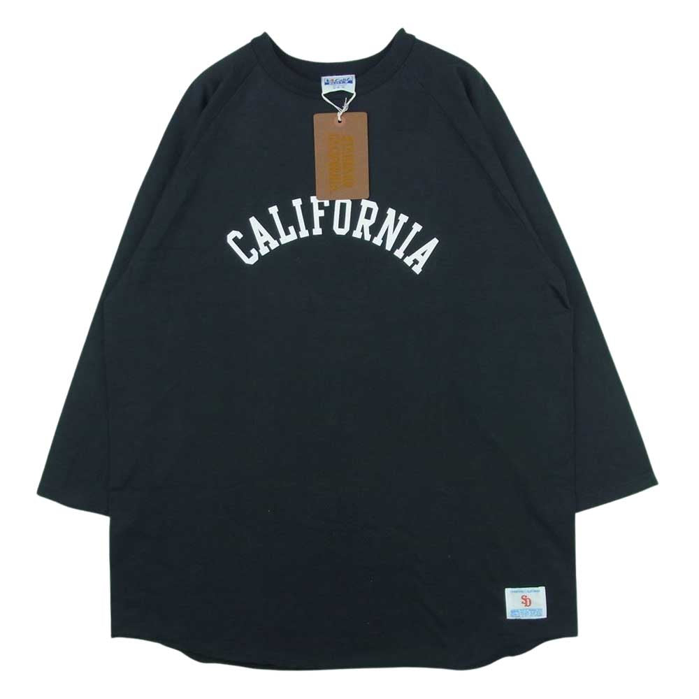 STANDARD CALIFORNIA スタンダードカリフォルニア SD HEAVYWEIGHT LOGO BBT ヘビーウェイト ロゴプリント 七分袖 Tシャツ ブラック系 XL 46 - 48【美品】【中古】