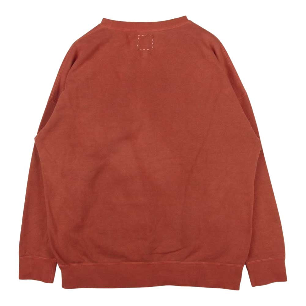 VISVIM ビズビム 20SS 0120105010015 JUMBO SWEAT L/S UNEVEN DYE ジャンボ 長袖 クルーネック スウェット 赤みがかった橙系 2【中古】
