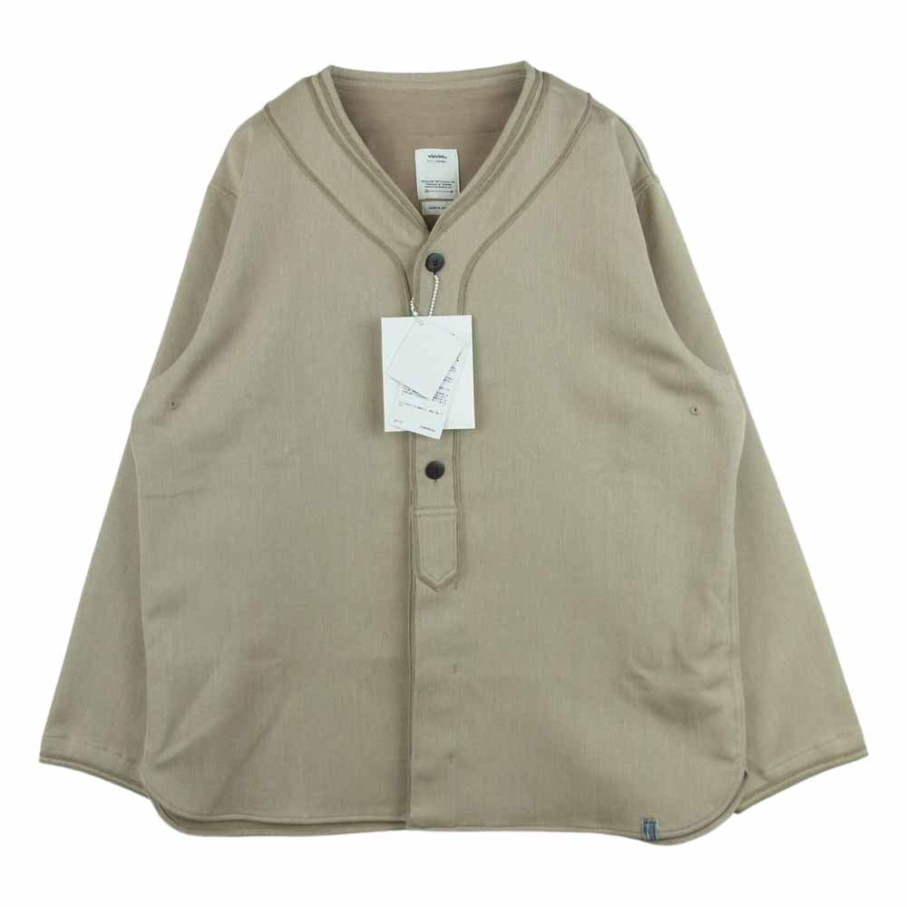 VISVIM ビズビム 20AW 0120205011018 DUGOUT SHIRT L/S ダグアウト 長袖 ベースボール シャツ カーディガン カーキ系 グレイッシュライトオリーブ系 2【美品】【中古】
