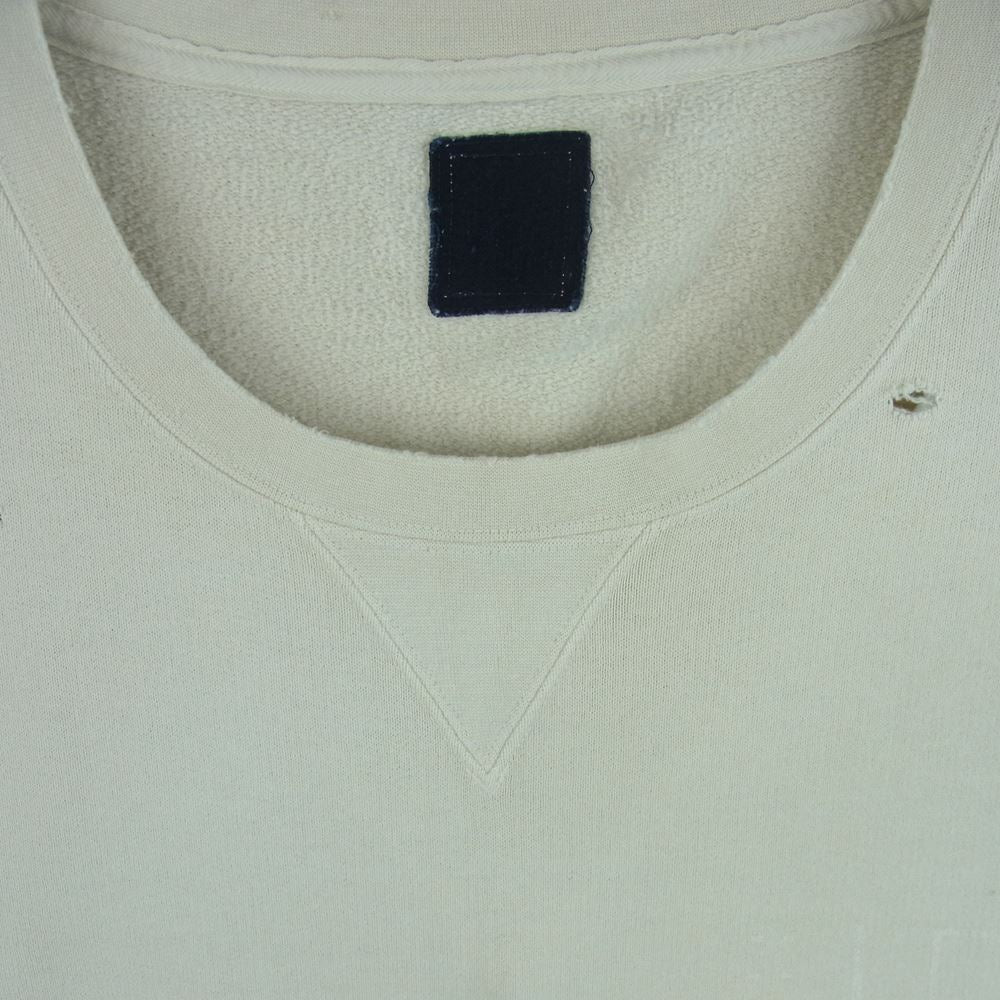 VISVIM ビズビム 20SS 0220905010005 JUMBO SWEAT L/S CRASH ICT ジャンボ クラッシュ加工 長袖 クルーネック スウェット オフホワイト系 2【中古】