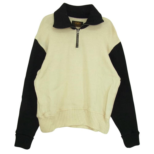 ディーエン ハーフジップ セーター ニット オフホワイト × ブラック オフホワイト系 M【中古】