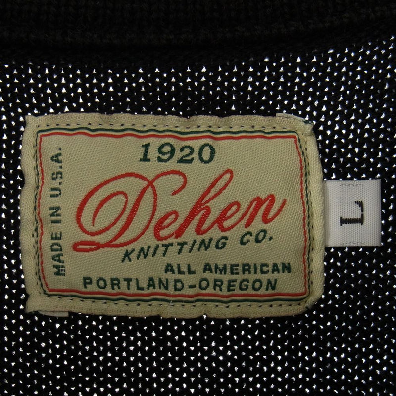 LANGLITZ LEATHERS ラングリッツレザーズ x Dehen ディーエン ハーフジップ ウール ニット プルオーバー ニット ブラック系 L【中古】