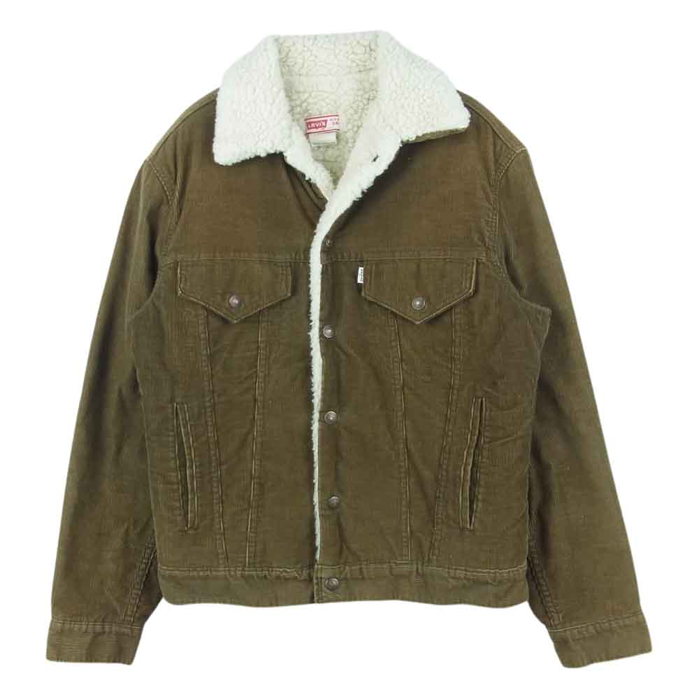 Levi's リーバイス 70s~80s 70608 1529 裏ボア コーデュロイ ジャケット コットン オリーブ系 36【中古】