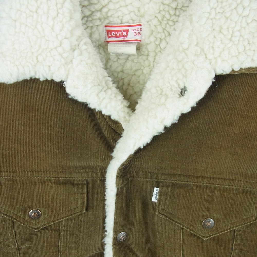 Levi's リーバイス 70s~80s 70608 1529 裏ボア コーデュロイ ジャケット コットン オリーブ系 36【中古】