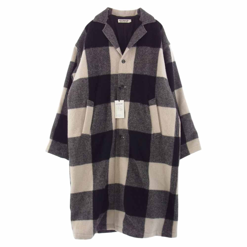 COOTIE クーティー Napping Buffalo Check Shop Coat ナッピング バッファロー チェック ショップコート ブラック系 グレー系 M【中古】