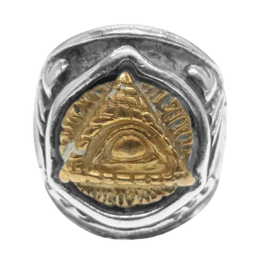 BILL WALL LEATHER ビルウォールレザー Jeff Decker Dome Ring with Pyramid Eye ジェフデッカー ピラミッドアイ リング シルバー系 ゴールド系【中古】