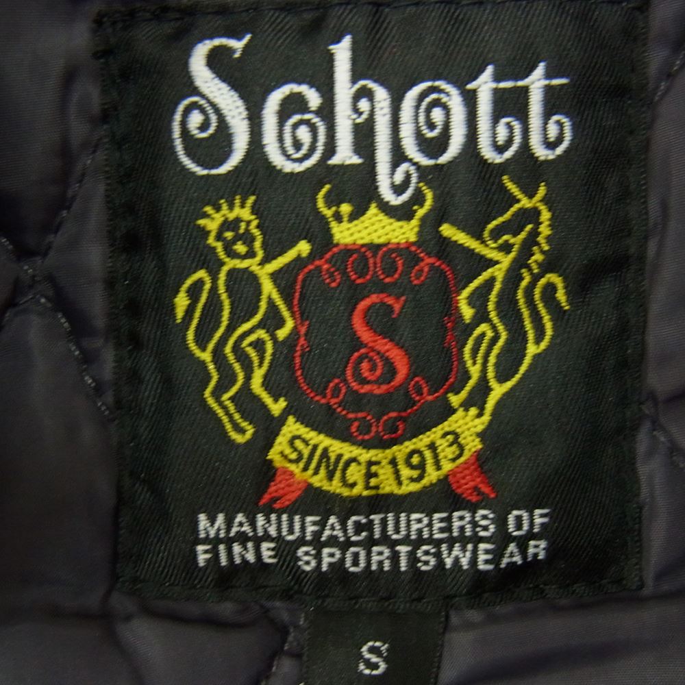 schott ショット スタジアム ジャケット スタジャン エンブレム 中綿 スタジャン レッド系 S【中古】