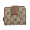 GUCCI グッチ 346056 KY9LG  アウトレット品 GG キャンバス レザー 二つ折り ラウンドジップ ウォレット ライトブラウン系【中古】
