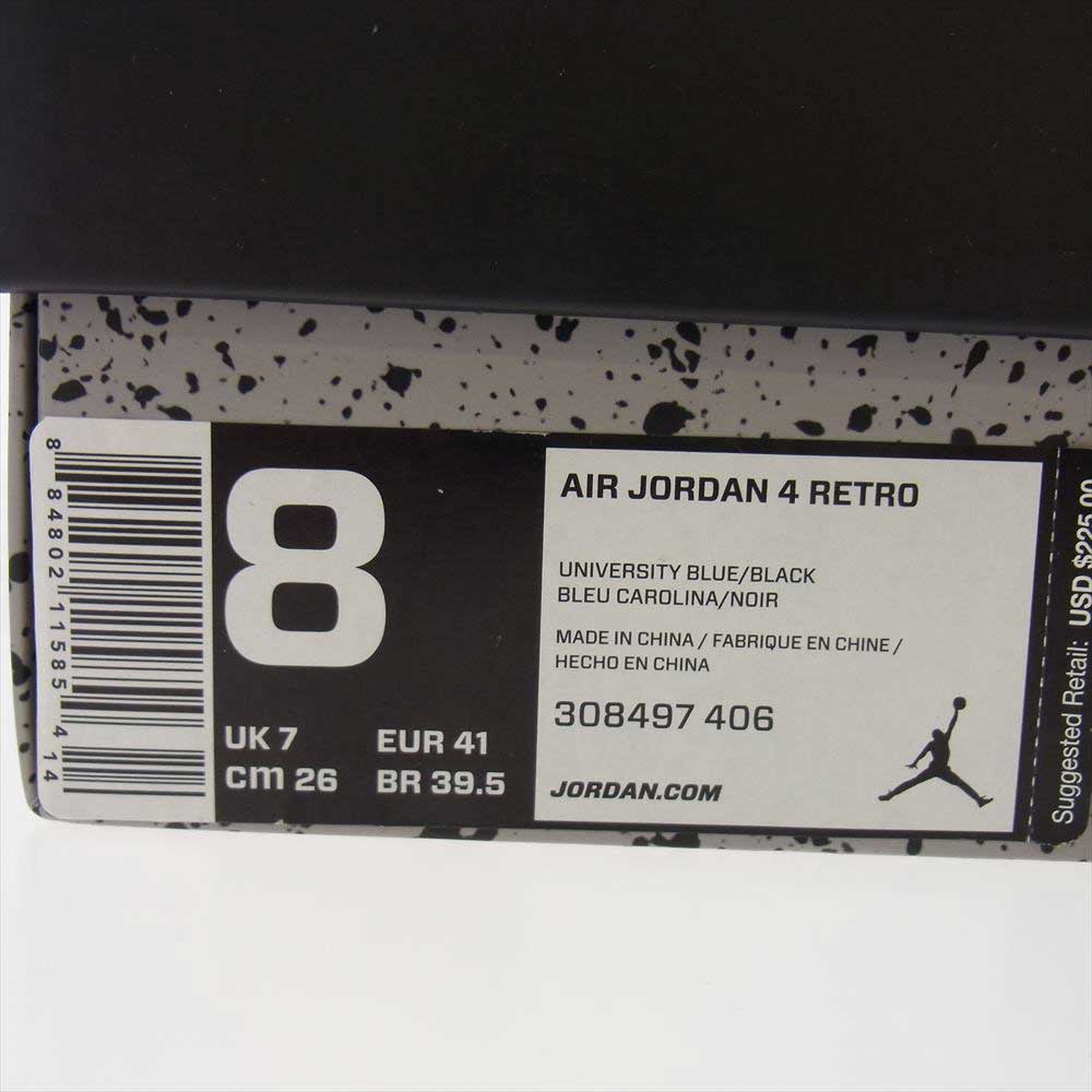 NIKE ナイキ  308497-406 Travis Scott Air Jordan 4 Retro Cactus Jack トラヴィススコット エアジョーダン4 カクタスジャック インディゴブルー系 26cm【中古】