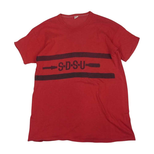 ヴィンテージ Russel Southern ラッセルサウザン製 60s SDSU プリント Tシャツ レッド系 XL【中古】