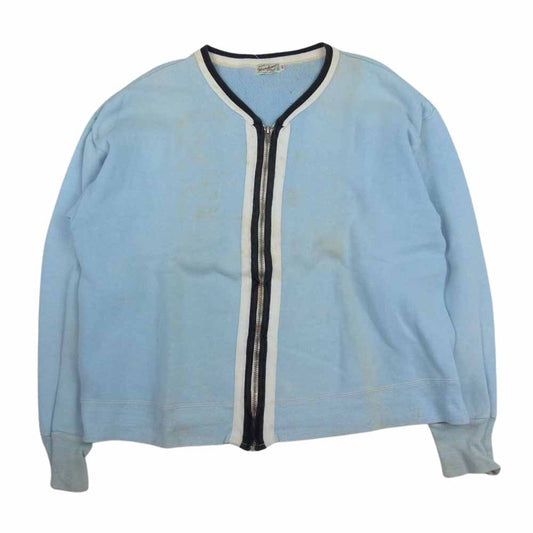 WAREHOUSE ウエアハウス SPORTS WEAR 馬タグ 棒タロン ジップ スウェット カーディガン ライトブルー系 40【中古】