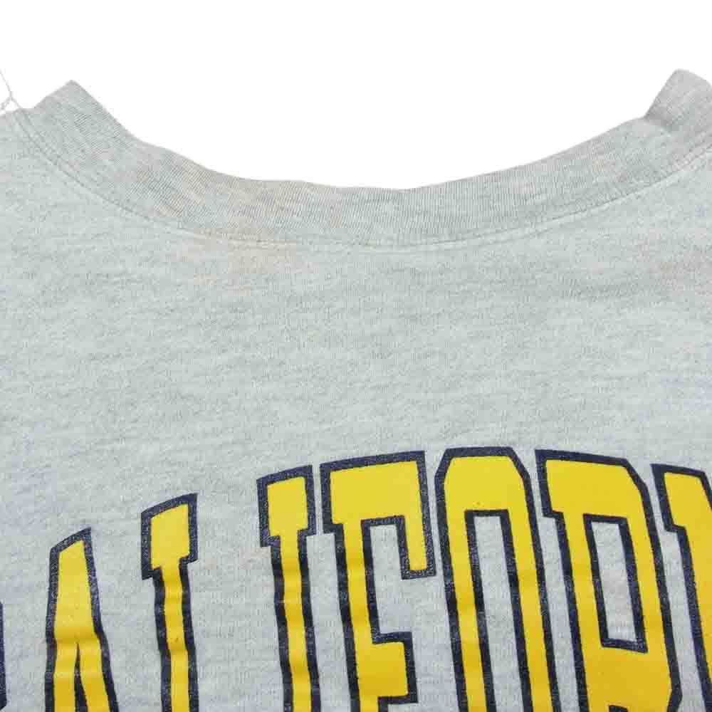 Champion チャンピオン CALIFORNIA カレッジロゴ プリント ダブルフェイス 二本針縫 セットインスリーブ スウェット トレーナー グレー系【中古】