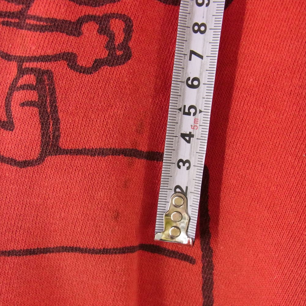 メイヨースプルース レジスターマーク有 PEANUTS SNOOPY ピーナッツ スヌーピー プリント ラグラン 二本針縫 スウェット トレーナー レッド レッド系 L【中古】