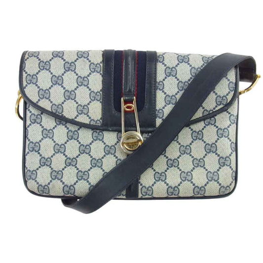 GUCCI グッチ オールド GG PVC シェリーライン レザー ベルト 鍵 ショルダー バッグ マルチカラー系【中古】