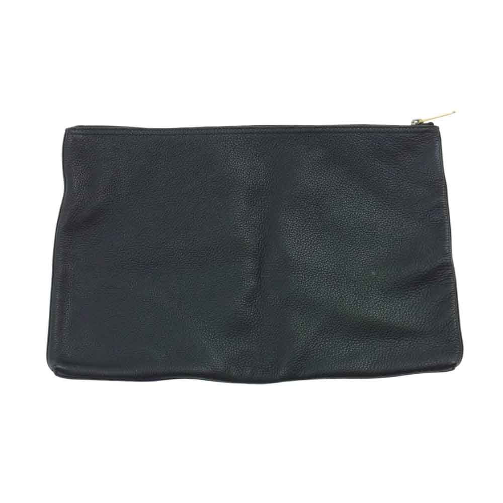 GUCCI グッチ 500984 レザー ポートフォリオ ロゴ クラッチ セカンド バッグ ブラック系【中古】