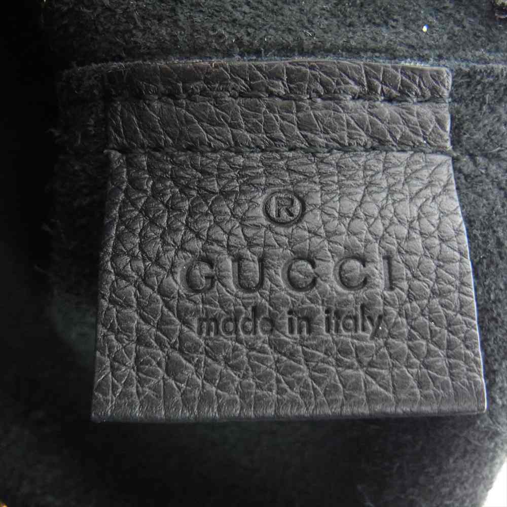 GUCCI グッチ 500984 レザー ポートフォリオ ロゴ クラッチ セカンド バッグ ブラック系【中古】