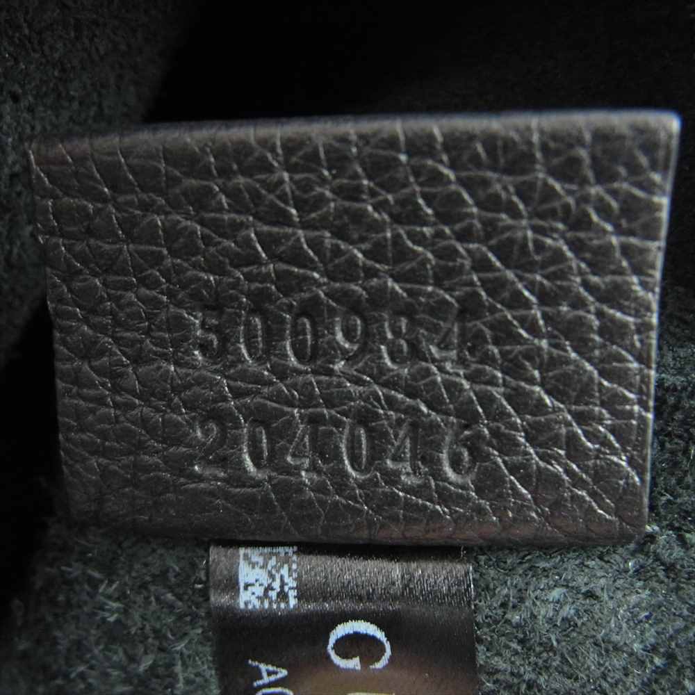 GUCCI グッチ 500984 レザー ポートフォリオ ロゴ クラッチ セカンド バッグ ブラック系【中古】
